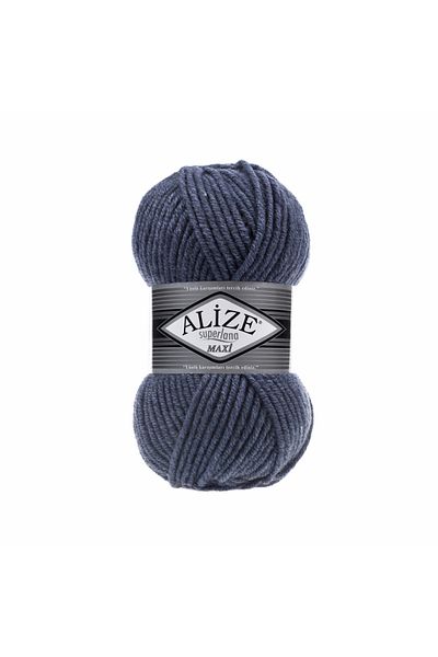 Alize Superlana Maxi 25% μαλλί - 75% ακρυλικό / 100 gr - 100 M Weft Beanie για πλέξιμο 203 Denim Melange