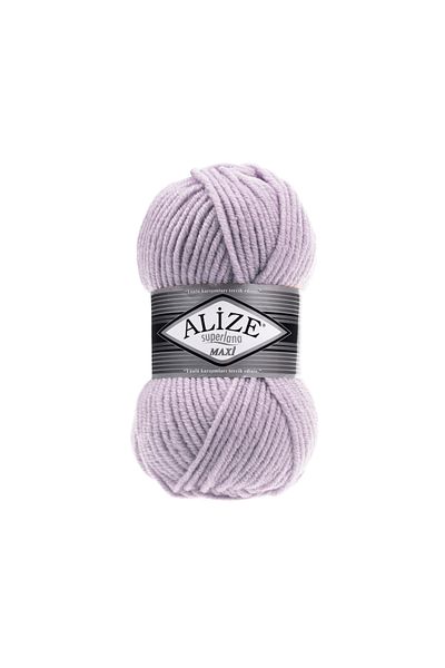 Alize Superlana Maxi 25% Μαλλί - 75% Ακρυλικό / 100 gr - 100 M Weft Beanie για Πλεκτό 505 Ashy Lilac