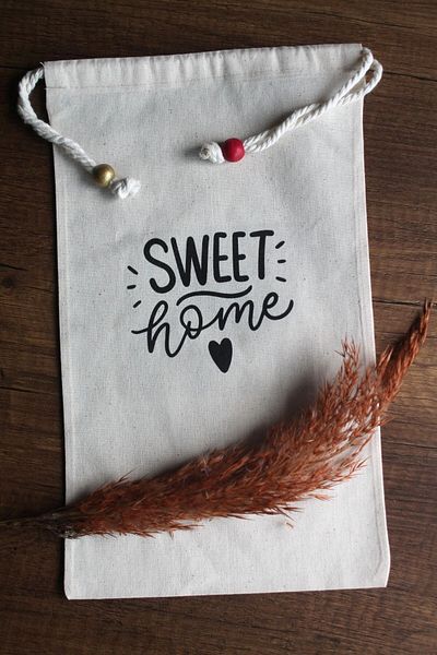 Emtory Home 20x30см - 2 броя ленена многофункционална торбичка Sweet Home - торбичка за съхранение - торбичка за бобови растения