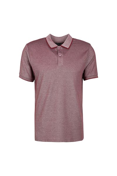 ALTINYILDIZ CLASSICS Ανδρικό μπλουζάκι πόλο Hexadecond Classics Λευκό - Claret Red 4A 9000000003