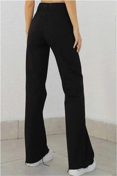 Trn JNS Afrilix Loose Lycra 90's Unfading Black Vysoký pas Volné nohavice Džínové kalhoty Palazzo