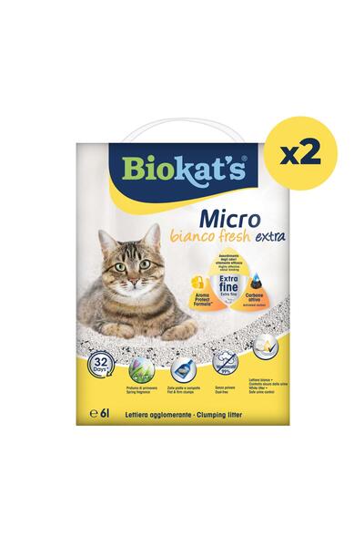 Biokats Kedi Kumu Micro Bianco Fresh Extra 6ltX2AD