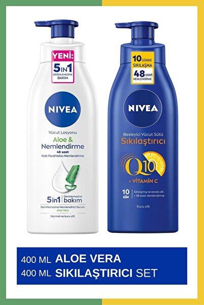 NIVEA Q10 Sıkılaştırıcı Vücut Sütü 400 ml & Aloe Vera Vücut Losyonu 400ml