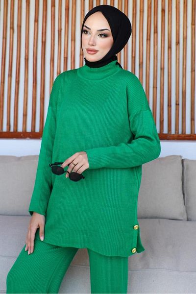 benguen 23007 Corded Button Suit Green