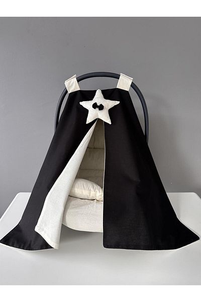 Jaju Baby Black Design Stroller Cover and Stroller Cushion