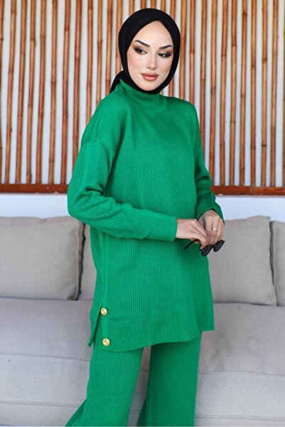 benguen 23007 Corded Button Suit Green