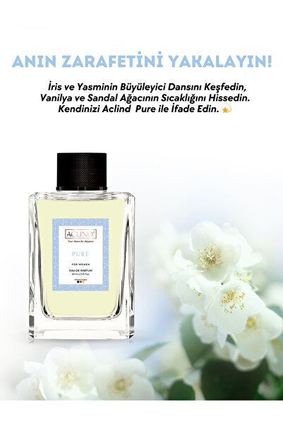Aclind Pure For Women 60 ml Eau De Parfum | Kadınlar Için Tatlı Pudralı Koku ...