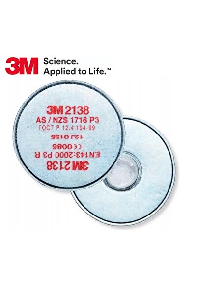 3M ™ 2138 Partikül Filtresi (Bayonet Bağlantılı, P3 R Filtreli)