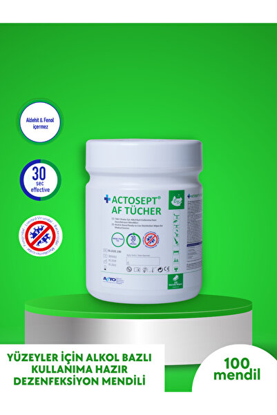 Acto Gmbh Germany Actosept® Af Tücher 100 Mendil | Yüzeyler Için Alkol Bazlı ...
