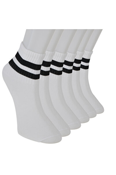 Solonine Чифт от 6 първокласни раирани спортни чорапи до глезена