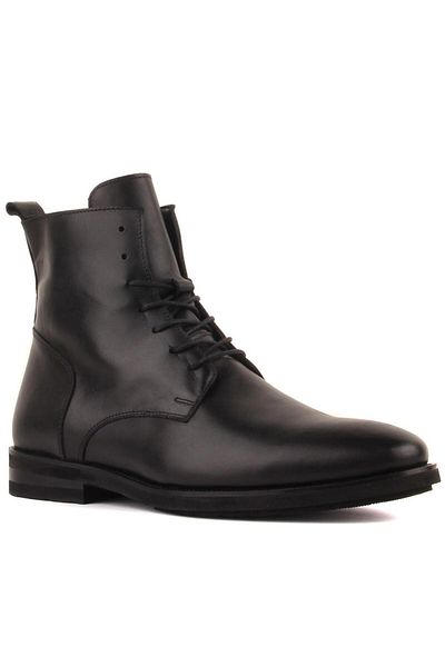 SailLakers - Black Leather Zippered Men's Boots