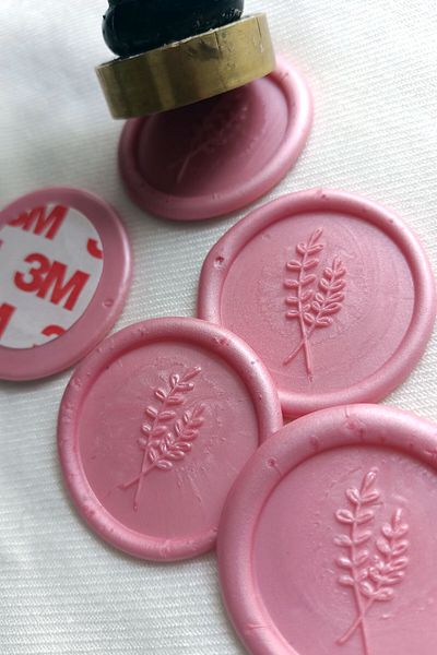 Dekorden 50 ready-made wax seals - Pink pearl