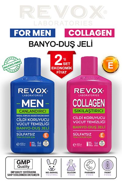 Revox Multi Mineral Complex Skin Revitalizing+Collagen Firming Shower Gel Economic Set