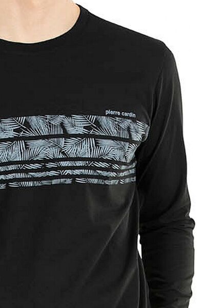 Pierre Cardin 6034 Σετ μακρυμάνικη πιτζάμα ανδρική-Μαύρο