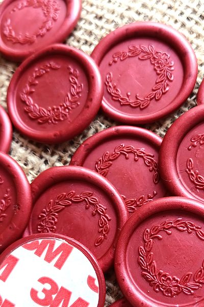 Dekorden 50 ready-made wax seals - Wine red