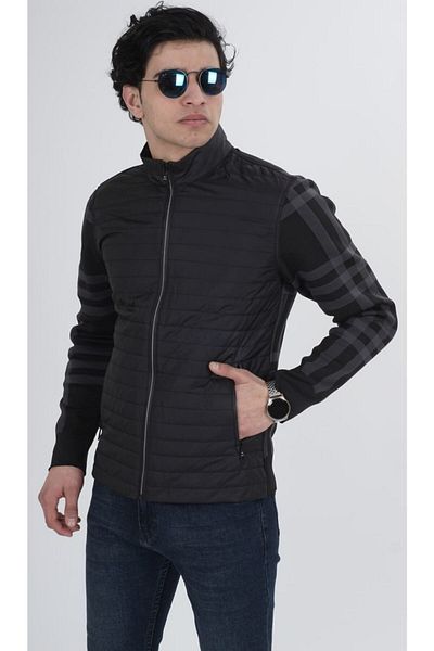 DYNAMO Men's Preminyum Knitwear Detailed Seasonal Coat-Jacket