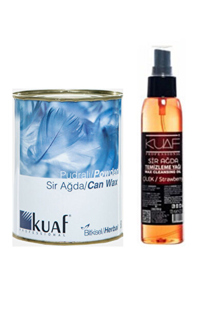 Kuaf Konserve Sir Ağda Pudra 800 Gr + Sir Ağda Temizleme Yağı 125 Ml Çilek