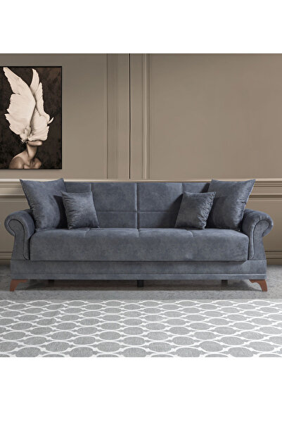 Eymense Royal Çekyatlı Üçlü Kanepe Çekyat