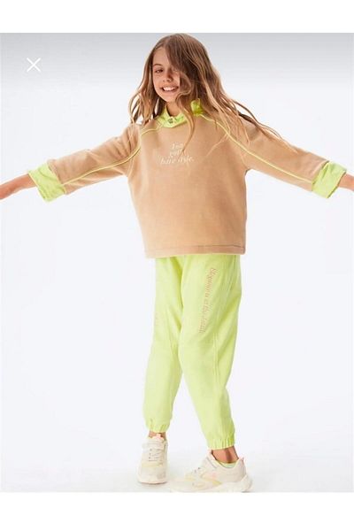 nk kids Girl's Plush Soft Sleeve Elastic Neck Sweatshirt
