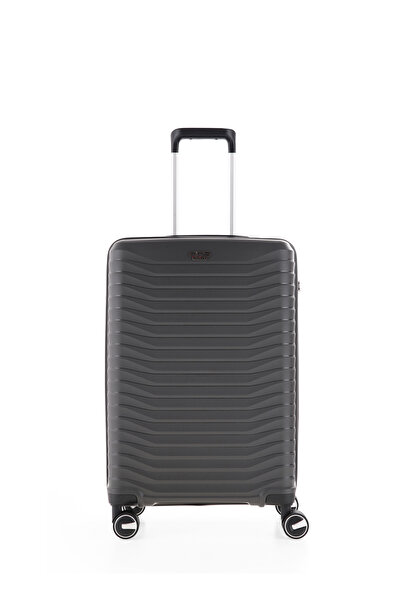 ÇÇS Lüks Silikon Kırılmaz Kabin Boy Valiz Antrasit