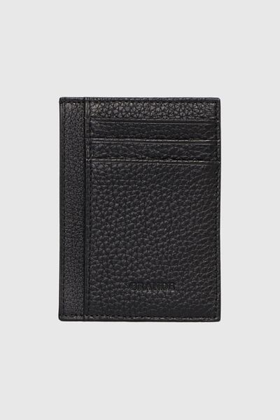 Grande 750 Genuine Leather Slim Card Holder Flother Black