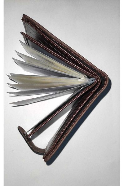 firdevsi hobi Nubuck Horizontal Snap Housing 10 Transparent Card Holder Wallet