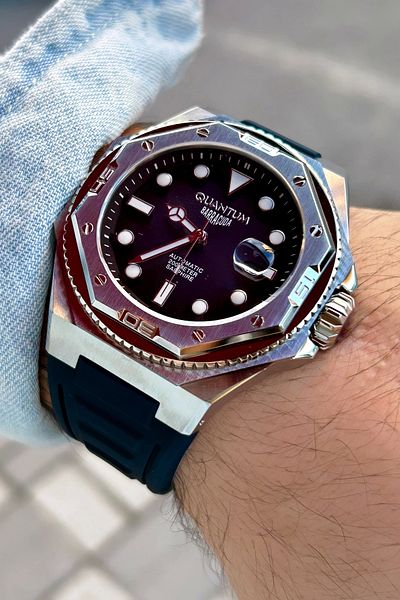 Quantum Barracuda Bar1091.399 20 Atm Silicone Cord Men's Wristwatch