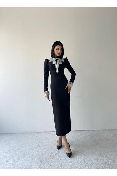Zilolafashionhouse Rochie cu guler din dantela