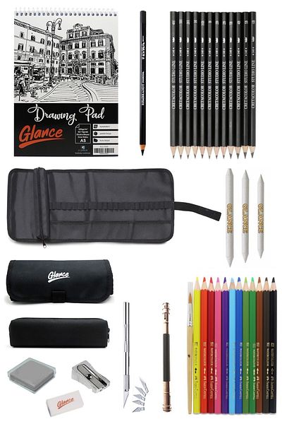 GLANCE Sketch Drawing Notebook 50 Yp Faber Paint Pen Cretacolor Graduated Pen Studioline Sketch Set