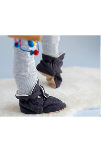 First Step Snap Anti-Slip Sole Booties Baby Anti-Slip Sole Snap Booties F-850-ANTHRACITE Gray