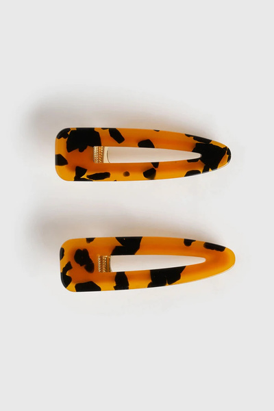 New Obsessions Pachet de 2 catarame acrilice de lux cu model leopard Mazi