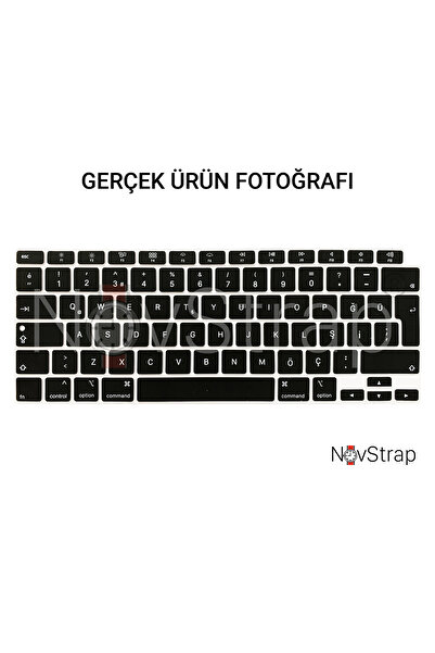 NovStrap Apple Macbook Air 13 بوصة M1 Chip A2337 متوافق مع الجزء العلوي اللامع من حافظة لوحة المفاتيح السوداء