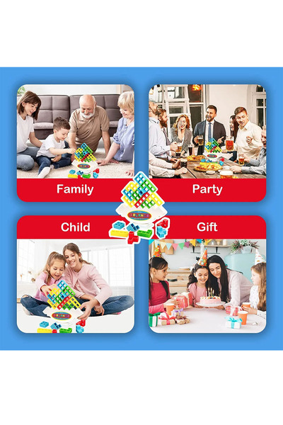 YILDIRIM OYUNCAK Balance Tetris Kule Renkli Yapı Denge Oyunu