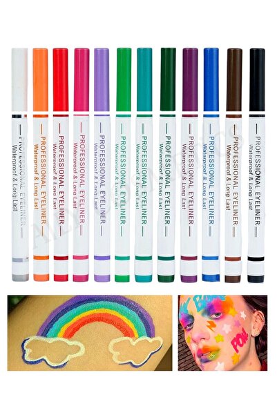 nayss Demi 12'li Renkli Eyeliner & Pen 12 Color Eyeliner