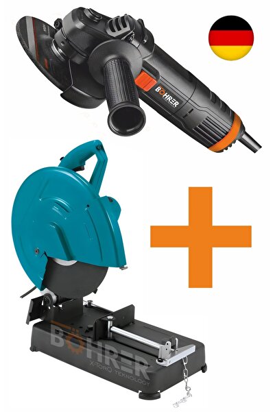 BÖHRER 3200W Profil Demir Metal Kesme Makinesi + 125mm 2100W Demir Kesme Taşl...