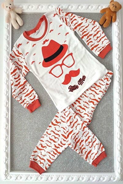 dubi baby Unisex ecru dječji pidžama set od 2 dela sa uzorkom malih muškog br...