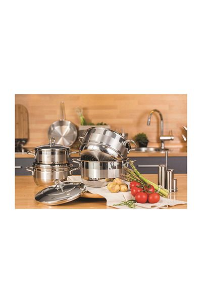 Amboss Saphire 8 Piece Stainless Steel Pot Set Steel Cover