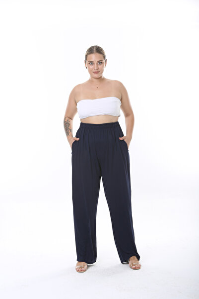 XL Modam WOMEN'S LARGE SIZE TYPE VISKOSE SPRING SUMMER NAVY BLUE PANT