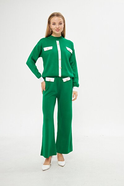 Minharir Set dublu detaliat cu nasturi aurii