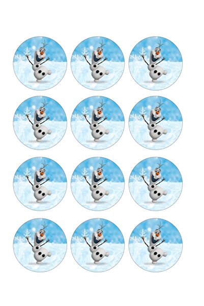 hediyehobihersey Olaf Kurabiye Baskısı Şekerli Kağıt Yenilebilir Kağıt Üzerin...