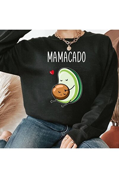 blausee wear Суичър с кръгло деколте с щампа Mamacado за бременни