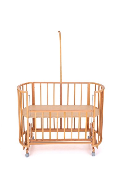 Bamgidoo Ahşap Beşik Anne Yanı Beşik Doğal (VERNİKLİ) 60x120 - Uyku Setsiz Ve...