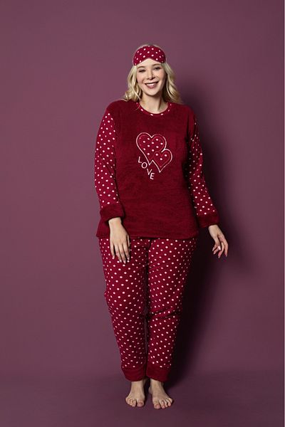 Asel Σετ Πιτζάμες Plus Size Fleece