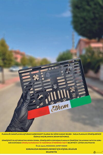 karbonsoft Kişiye Özel İsimli İtalik Motor Plakalık