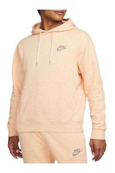 Nike Sportswear Fleece Pullover Hoodie Erkek Turuncu Günlük Sweatshirt