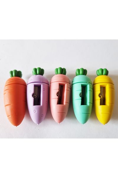 Modellino 5-piece Carrot Shaped Pencil Sharpener - Different Colors