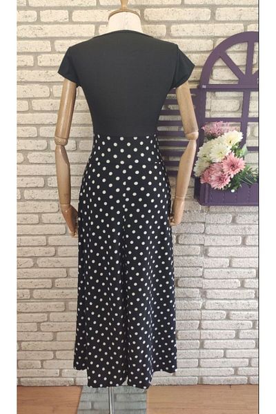 rengafashion Fusta de damă din țesătură creponată cu buline Rochie cu buline (127 cm)