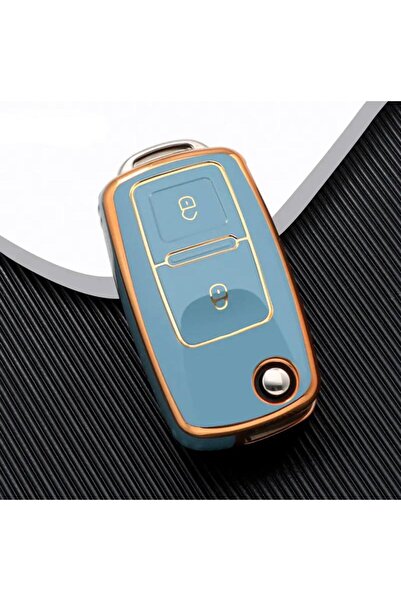 AYZ GARAGE Volkswagen-Seat-Skoda Switchblade (Old Case) TPU Material Gray Key...