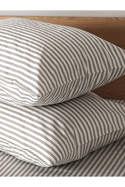 CAQQA Striped Gray Children and Teenager Single Cotton Elastic Duvet Cover Set