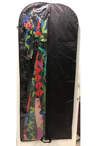 Umut Evening Dress Protective Cover, Long Dress Carrier, Transparent Window 64x160 Cm, Black
